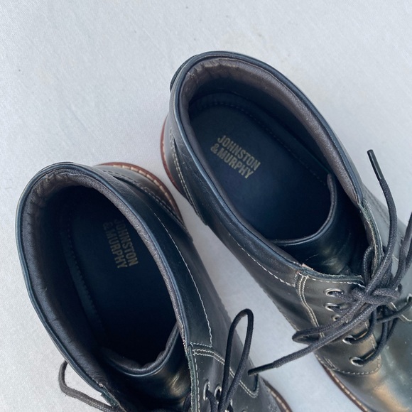 Johnston & Murphy Collection Welch Plain Toe Boot - Black - 13M Chukka Ankle - Picture 4 of 5